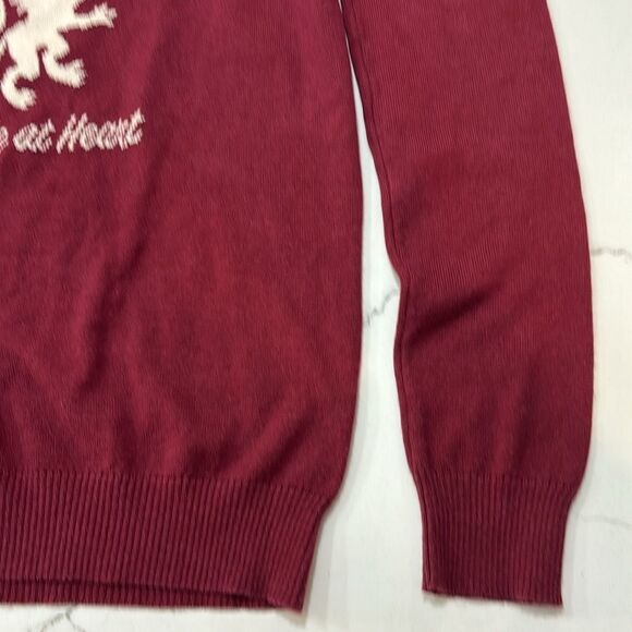 Harry Potter | Women’s Gryffindor Logo Burgundy Pullover Knit Sweater - Picture 9 of 13